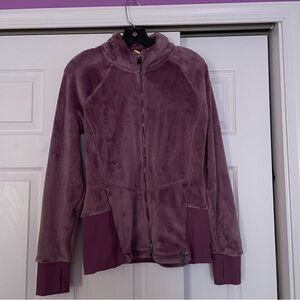 Plush Teddy Jacket Comfy Purple Zip Up